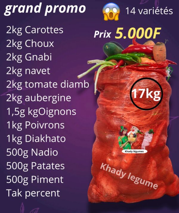 Sac légumes 17kg